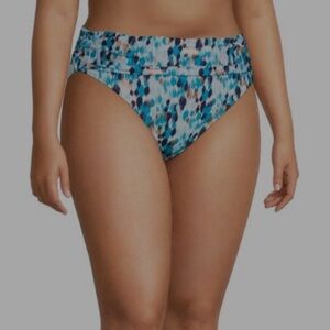 La Blanca Plus Size Seaglass Abstract Print Bikini Bottom Only - Size 20W